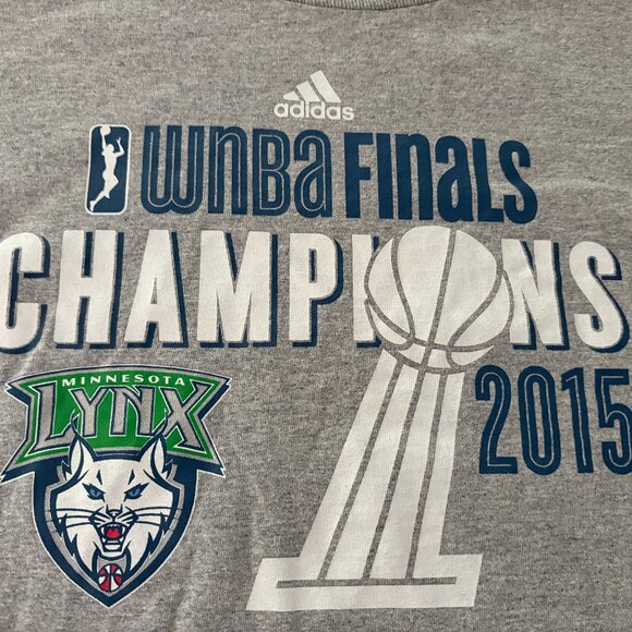 2015 Adidas Minnesota Lynx WNBA Finals Long Sleever Gray T Shirt Size XL - Picture 1 of 5